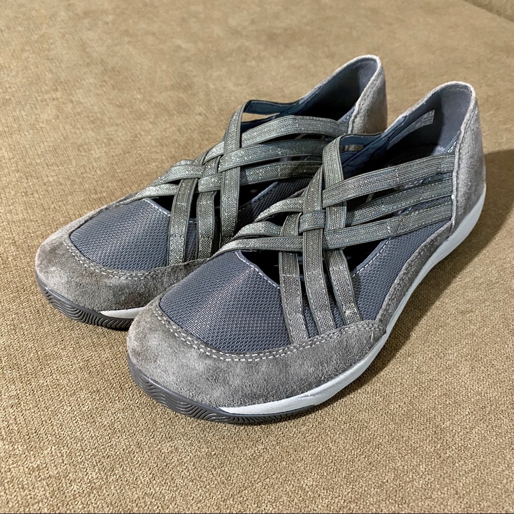 Dansko Hilde grey metallic slip on walking shoe